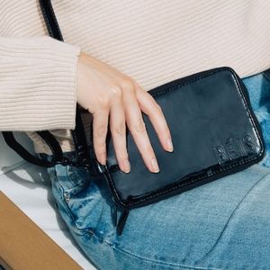 Beis Travel Wallet in Patent Black